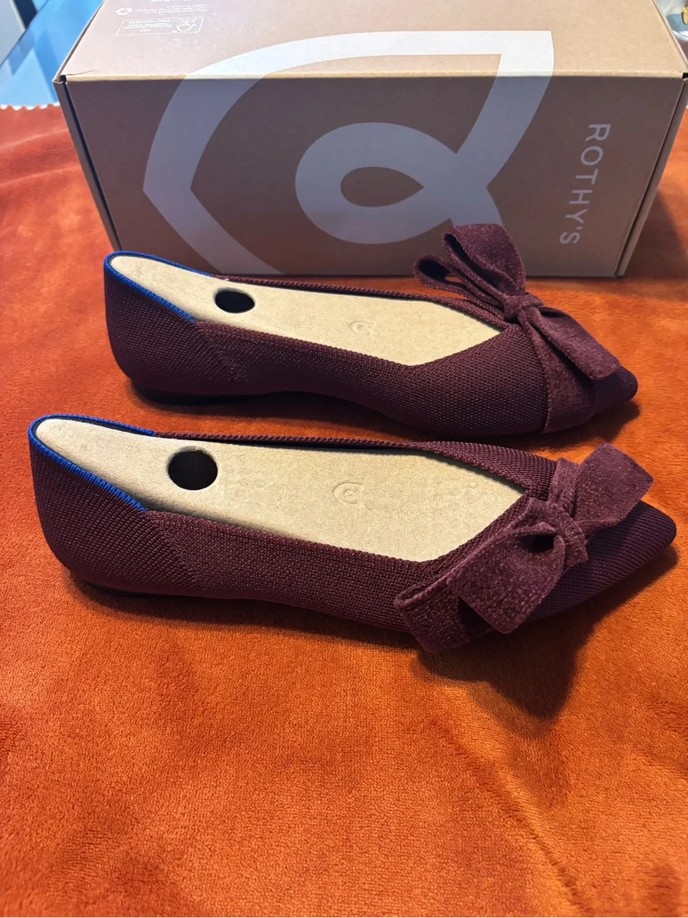 Rothy's Women's Point ll Bow Flats — Burgundy Syrah - Picture 3 of 7